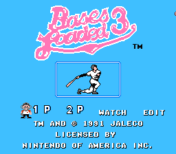 Bases Loaded 3 title screenshot